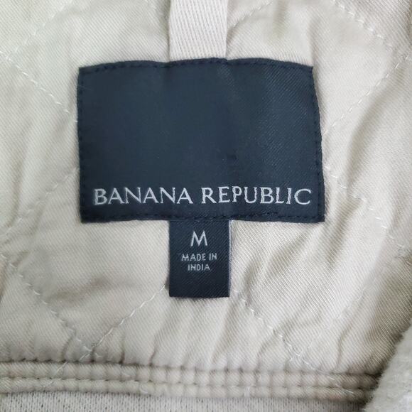 Banana Republic Cozy Twillon Oversized Medium Beige Shirt Shacket Beige - Picture 6 of 16